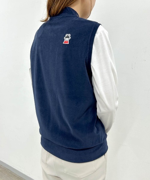 Picone CLUB(ピッコーネクラブ)の「【オンラインストア・店舗限定商品】コットン混パイルジップベスト(ベスト・レディース・ネイビー/ホワイト・S/M)」の16枚目の写真