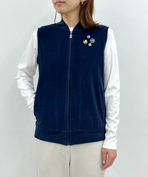 Picone CLUB(ピッコーネクラブ)の「【オンラインストア・店舗限定商品】コットン混パイルジップベスト(ベスト・レディース・ネイビー/ホワイト・S/M)」の15枚目の写真