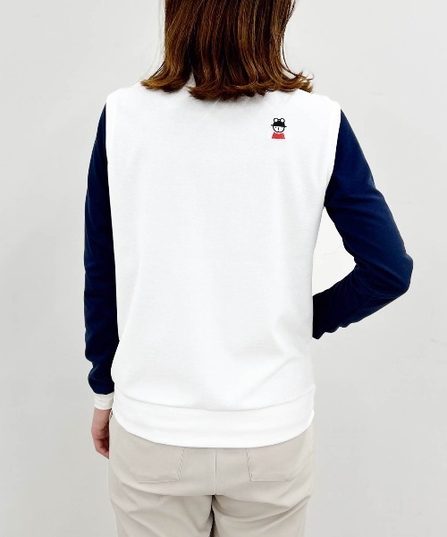 Picone CLUB(ピッコーネクラブ)の「【オンラインストア・店舗限定商品】コットン混パイルジップベスト(ベスト・レディース・ネイビー/ホワイト・S/M)」の10枚目の写真