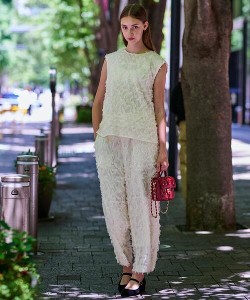 DRESSTERIOR（ドレステリア）の「【セットアップ可/トレンド】カットジャカードフレンチスリーブブラウス（シャツ/ブラウス・レディース・ブラック/アイボリー・34/36/38）」の10枚目の写真