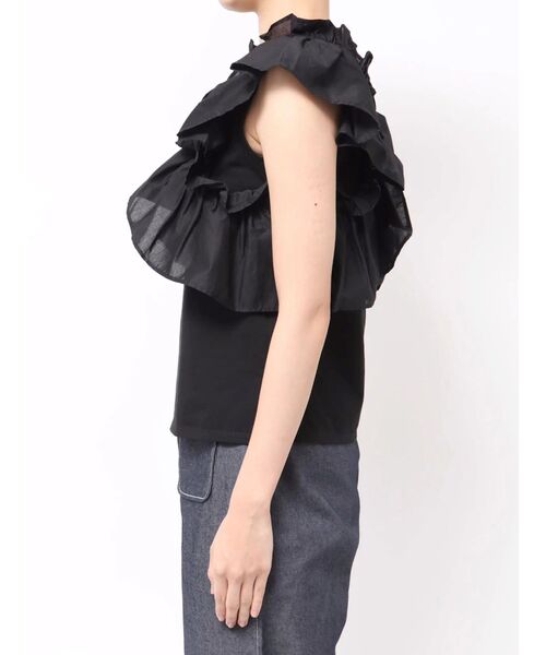 TONAL（トーナル）の「マルチWAYフリルトップス（Tシャツ/カットソー・レディース・ブラック/グレー/ブラウン・MEDIUM）」の16枚目の写真