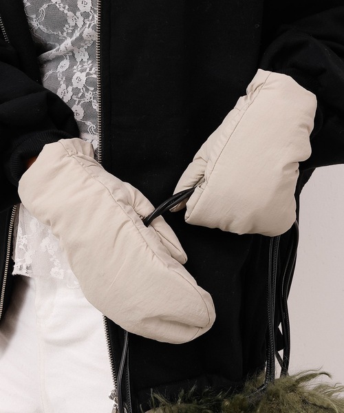 ダウン風ミトン型手袋（手袋）｜emesuelee（エメスーリー）の