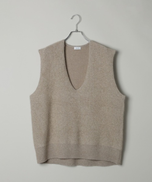 A part by（アパートバイ）の「【洗える】CNラクーンコンVベスト（ベスト・レディース・ライトベージュ/ブラウン/ボルドー・FREE/SMALL）」の6枚目の写真