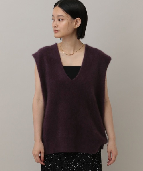 A part by（アパートバイ）の「【洗える】CNラクーンコンVベスト（ベスト・レディース・ライトベージュ/ブラウン/ボルドー・FREE/SMALL）」の19枚目の写真