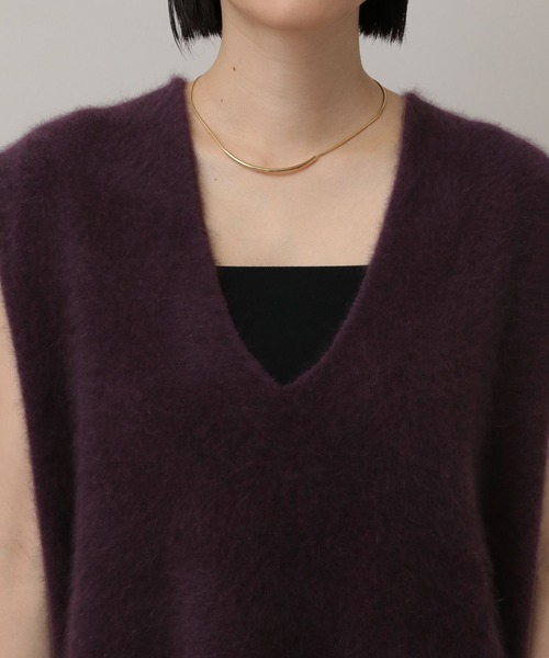 A part by（アパートバイ）の「【洗える】CNラクーンコンVベスト（ベスト・レディース・ライトベージュ/ブラウン/ボルドー・FREE/SMALL）」の14枚目の写真