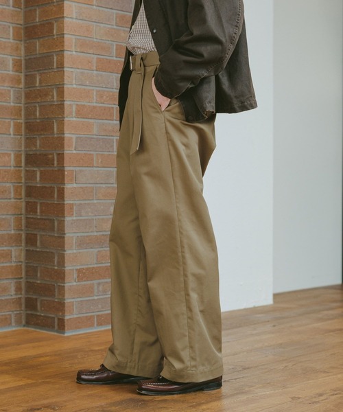 RAGEBLUE(レイジブルー)の「ベルト付きチノワイドストレートパンツ(チノパンツ・メンズ・ベージュ/ダークブラウン・MEDIUM/LARGE)」の8枚目の写真