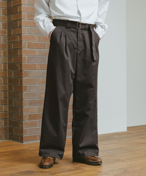 RAGEBLUE(レイジブルー)の「ベルト付きチノワイドストレートパンツ(チノパンツ・メンズ・ベージュ/ダークブラウン・MEDIUM/LARGE)」の10枚目の写真