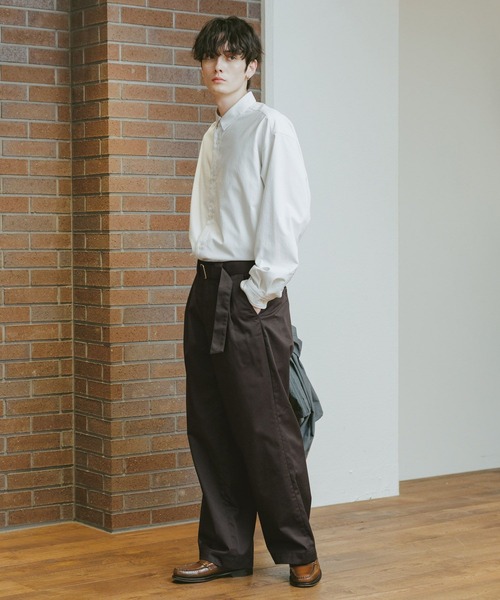 RAGEBLUE(レイジブルー)の「ベルト付きチノワイドストレートパンツ(チノパンツ・メンズ・ベージュ/ダークブラウン・MEDIUM/LARGE)」の14枚目の写真
