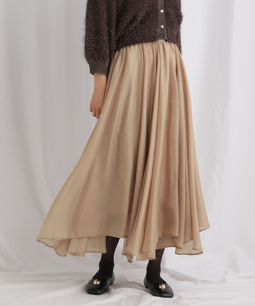 mysty woman（ミスティウーマン）の「イレギュラーヘムシアースカート 586715（スカート・レディース・アイボリー/ライトグレー/ベージュ・FREE）」の3枚目の写真