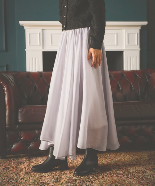 mysty woman（ミスティウーマン）の「イレギュラーヘムシアースカート 586715（スカート・レディース・アイボリー/ライトグレー/ベージュ・FREE）」の2枚目の写真