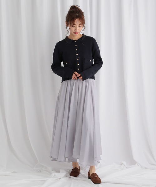 mysty woman（ミスティウーマン）の「イレギュラーヘムシアースカート 586715（スカート・レディース・アイボリー/ライトグレー/ベージュ・FREE）」の6枚目の写真