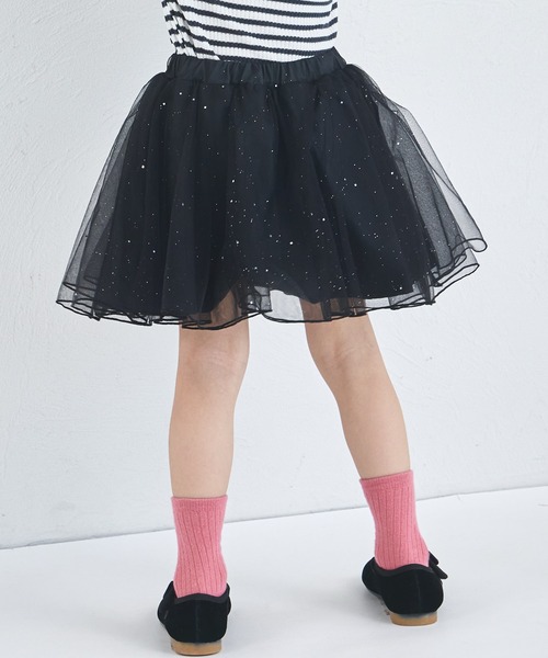 pairmanon（ペアマノン）の「きらきら ラメ チュール スカッツ（スカート・キッズ・ブラック/ライトブルー/ライトピンク/ラベンダー・130/120/90/110/100/140）」の7枚目の写真