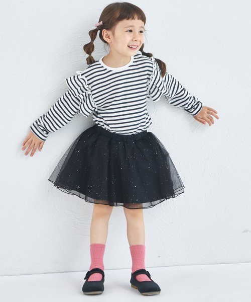 pairmanon（ペアマノン）の「きらきら ラメ チュール スカッツ（スカート・キッズ・ブラック/ライトブルー/ライトピンク/ラベンダー・130/120/90/110/100/140）」の8枚目の写真