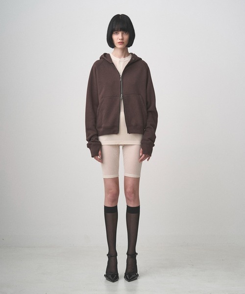 Juha(ユハ)の「CROP ZIP HOODIE(パーカー・メンズ・ブラウン/ブラック/チャコールグレー・3/4)」の12枚目の写真