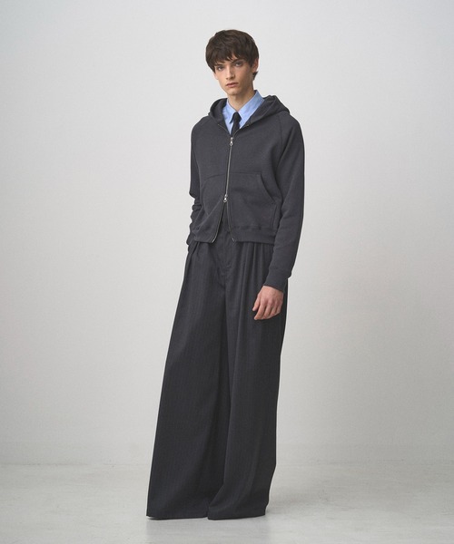 Juha(ユハ)の「CROP ZIP HOODIE(パーカー・メンズ・ブラウン/ブラック/チャコールグレー・3/4)」の6枚目の写真