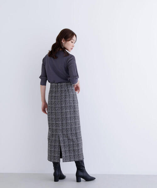 NATURAL BEAUTY BASIC(ナチュラルビューティーベーシック)の「◇ツイーディーナロースカート(スカート・レディース・ベージュ/パープル/ブラック系その他・MEDIUM/P/S)」の10枚目の写真