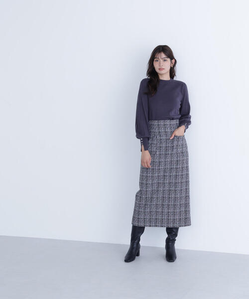 NATURAL BEAUTY BASIC(ナチュラルビューティーベーシック)の「◇ツイーディーナロースカート(スカート・レディース・ベージュ/パープル/ブラック系その他・MEDIUM/P/S)」の11枚目の写真