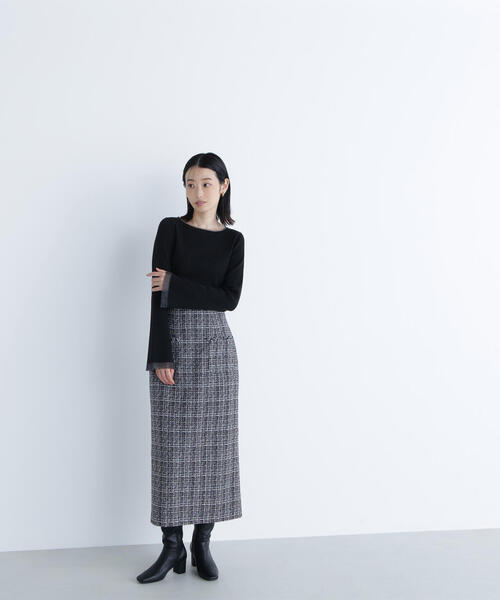 NATURAL BEAUTY BASIC(ナチュラルビューティーベーシック)の「◇ツイーディーナロースカート(スカート・レディース・ベージュ/パープル/ブラック系その他・MEDIUM/P/S)」の14枚目の写真