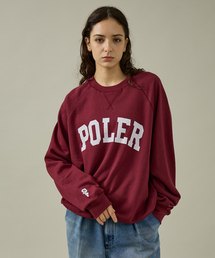 【POLER/ポーラー】COLLEGE RAGLAN CREW スウェット/カレッジロゴ/ラグラン袖/ユニセックス