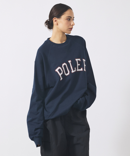 POLeR(ポーラー)の「【POLER/ポーラー】COLLEGE RAGLAN CREW スウェット/カレッジロゴ/ラグラン袖/ユニセックス(スウェット・メンズ・ネイビー/グレー系その他/エンジ・M/L)」の1枚目の写真