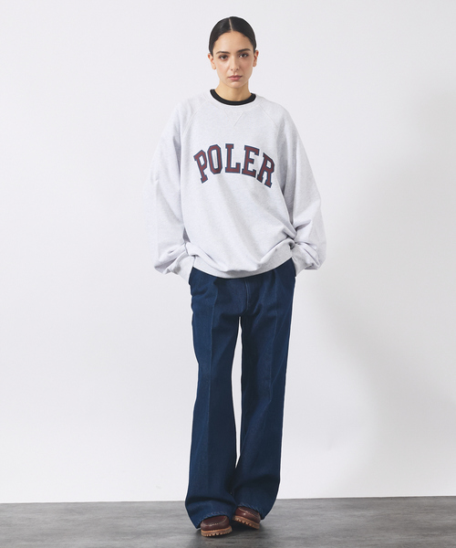 POLeR(ポーラー)の「【POLER/ポーラー】COLLEGE RAGLAN CREW スウェット/カレッジロゴ/ラグラン袖/ユニセックス(スウェット・メンズ・ネイビー/グレー系その他/エンジ・M/L)」の10枚目の写真