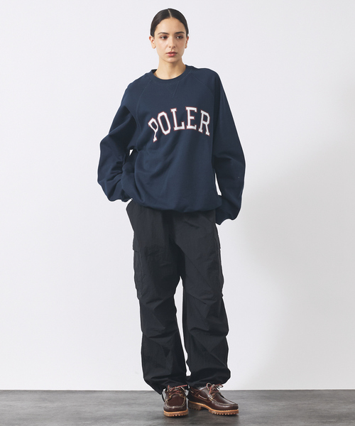 POLeR(ポーラー)の「【POLER/ポーラー】COLLEGE RAGLAN CREW スウェット/カレッジロゴ/ラグラン袖/ユニセックス(スウェット・メンズ・ネイビー/グレー系その他/エンジ・M/L)」の22枚目の写真