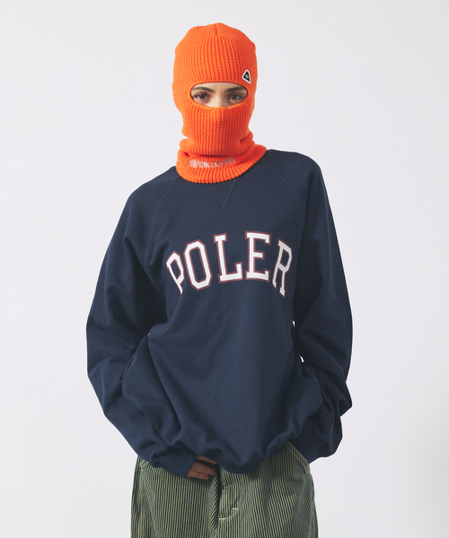 POLeR(ポーラー)の「【POLER/ポーラー】COLLEGE RAGLAN CREW スウェット/カレッジロゴ/ラグラン袖/ユニセックス(スウェット・メンズ・ネイビー/グレー系その他/エンジ・M/L)」の5枚目の写真