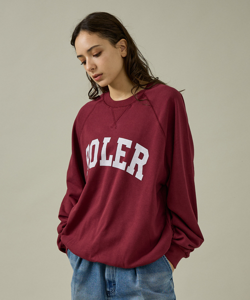 POLeR(ポーラー)の「【POLER/ポーラー】COLLEGE RAGLAN CREW スウェット/カレッジロゴ/ラグラン袖/ユニセックス(スウェット・メンズ・ネイビー/グレー系その他/エンジ・M/L)」の8枚目の写真