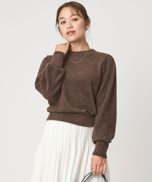 セール】フラッフ フェザーヤーン ロングスリーブ ニット プルオーバー
