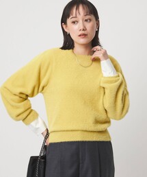 green label relaxing（グリーンレーベルリラクシング）の「フラッフ フェザーヤーン ロングスリーブ ニット プルオーバー（ニット/セーター・レディース）」