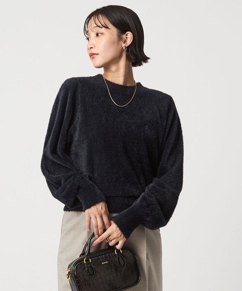 セール】フラッフ フェザーヤーン ロングスリーブ ニット プルオーバー