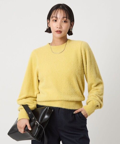 セール】フラッフ フェザーヤーン ロングスリーブ ニット プルオーバー