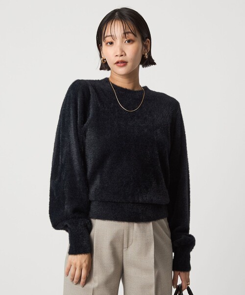 セール】フラッフ フェザーヤーン ロングスリーブ ニット プルオーバー