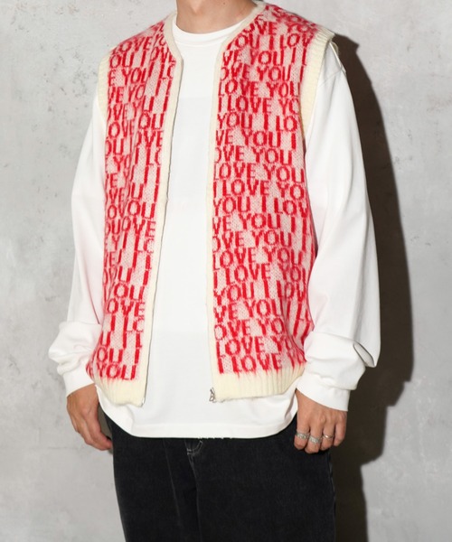 TOWNCRAFT（タウンクラフト）の「TOWNCRAFT / タウンクラフト SHAGGY VINTAGE PATTERN ZIP VEST レオパード アーガイル デイジー シャギーヴ ジップアップ ベスト モヘアタッチ（ベスト・メンズ・グレー系その他/カーキ/オリーブ/グレー/その他1/その他2・X-SMALL/SMALL/MEDIUM/LARGE）」の6枚目の写真