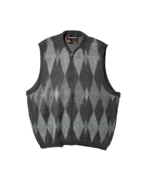 TOWNCRAFT（タウンクラフト）の「TOWNCRAFT / タウンクラフト SHAGGY VINTAGE PATTERN ZIP VEST レオパード アーガイル デイジー シャギーヴ ジップアップ ベスト モヘアタッチ（ベスト・メンズ・グレー系その他/カーキ/オリーブ/グレー/その他1/その他2・X-SMALL/SMALL/MEDIUM/LARGE）」の18枚目の写真