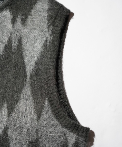TOWNCRAFT（タウンクラフト）の「TOWNCRAFT / タウンクラフト SHAGGY VINTAGE PATTERN ZIP VEST レオパード アーガイル デイジー シャギーヴ ジップアップ ベスト モヘアタッチ（ベスト・メンズ・グレー系その他/カーキ/オリーブ/グレー/その他1/その他2・X-SMALL/SMALL/MEDIUM/LARGE）」の21枚目の写真
