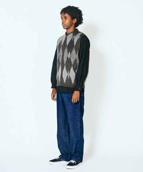 TOWNCRAFT（タウンクラフト）の「TOWNCRAFT / タウンクラフト SHAGGY VINTAGE PATTERN ZIP VEST レオパード アーガイル デイジー シャギーヴ ジップアップ ベスト モヘアタッチ（ベスト・メンズ・グレー系その他/カーキ/オリーブ/グレー/その他1/その他2・X-SMALL/SMALL/MEDIUM/LARGE）」の8枚目の写真