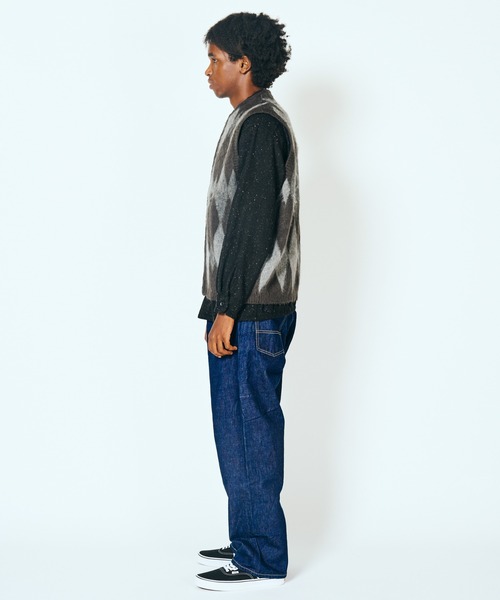 TOWNCRAFT（タウンクラフト）の「TOWNCRAFT / タウンクラフト SHAGGY VINTAGE PATTERN ZIP VEST レオパード アーガイル デイジー シャギーヴ ジップアップ ベスト モヘアタッチ（ベスト・メンズ・グレー系その他/カーキ/オリーブ/グレー/その他1/その他2・X-SMALL/SMALL/MEDIUM/LARGE）」の9枚目の写真