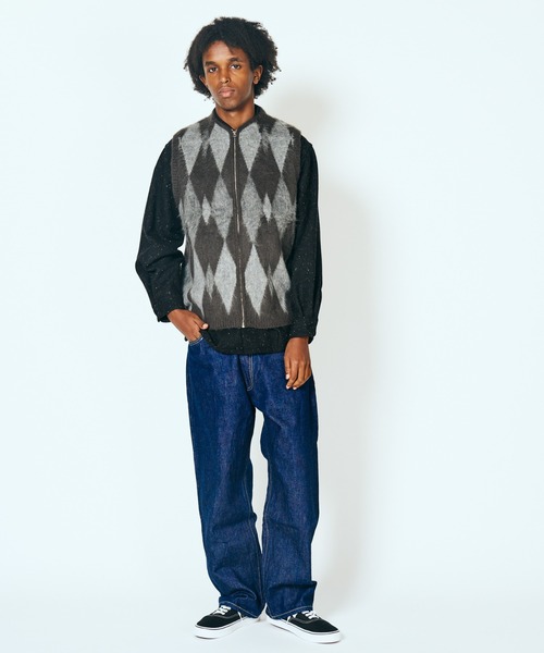 TOWNCRAFT（タウンクラフト）の「TOWNCRAFT / タウンクラフト SHAGGY VINTAGE PATTERN ZIP VEST レオパード アーガイル デイジー シャギーヴ ジップアップ ベスト モヘアタッチ（ベスト・メンズ・グレー系その他/カーキ/オリーブ/グレー/その他1/その他2・X-SMALL/SMALL/MEDIUM/LARGE）」の11枚目の写真