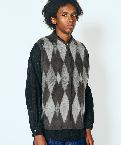 TOWNCRAFT / タウンクラフト SHAGGY VINTAGE PATTERN ZIP VEST