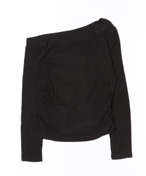 Lace Ladies（レースレディース）の「サイド ギャザー スリット ワンショルダー トップス（Tシャツ/カットソー・レディース・ブラック/ライトグレー/ホワイト/ダークグレー・FREE）」の14枚目の写真