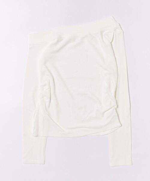 Lace Ladies（レースレディース）の「サイド ギャザー スリット ワンショルダー トップス（Tシャツ/カットソー・レディース・ブラック/ライトグレー/ホワイト/ダークグレー・FREE）」の16枚目の写真