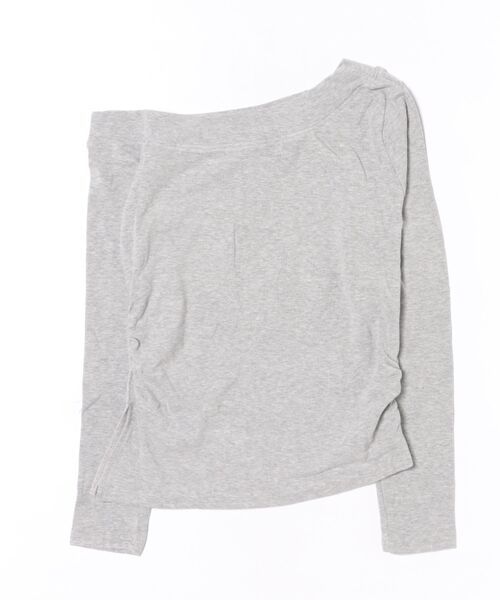 Lace Ladies（レースレディース）の「サイド ギャザー スリット ワンショルダー トップス（Tシャツ/カットソー・レディース・ブラック/ライトグレー/ホワイト/ダークグレー・FREE）」の17枚目の写真