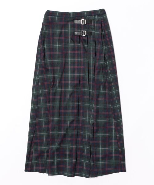 RAGEBLUE（レイジブルー）の「選べる着丈/Wベルトキルトチェックプリーツスカート（スカート・レディース・ブラウン/ブルー/グリーン/オリーブ・MEDIUM/LARGE）」の3枚目の写真