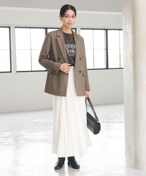 green label relaxing（グリーンレーベルリラクシング）の「シアー プリーツ スカート（スカート・レディース・ダークグレー/ホワイト/クリーム・FREE）」の12枚目の写真