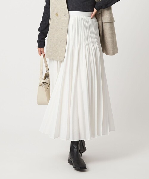 green label relaxing（グリーンレーベルリラクシング）の「シアー プリーツ スカート（スカート・レディース・ダークグレー/ホワイト/クリーム・FREE）」の19枚目の写真