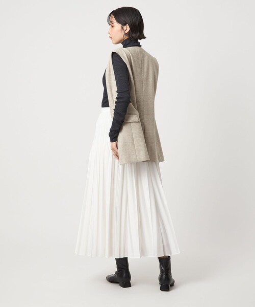 green label relaxing（グリーンレーベルリラクシング）の「シアー プリーツ スカート（スカート・レディース・ダークグレー/ホワイト/クリーム・FREE）」の21枚目の写真