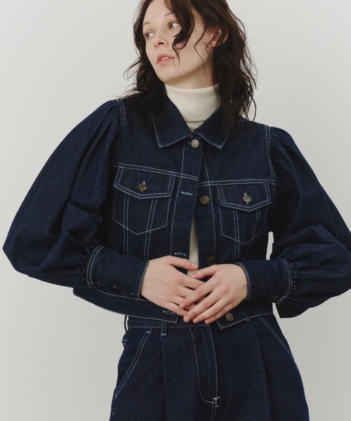 セール】ボリュームスリーブデニムジャケット（デニムジャケット