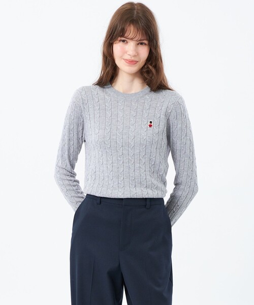 MACKINTOSH PHILOSOPHY(マッキントッシュ フィロソフィー)の「バッキンガムベア ケーブルニット(ニット/セーター・レディース・オフホワイト/ライトブルー/ダークネイビー/ブラウン/ブルー系その他7/グレー系その他/グリーン系その他/ベージュ・38)」の2枚目の写真