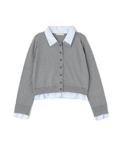 FREE'S MART（フリーズマート）の「◇シャツフェイクレイヤードポロカーディガン【動画有】（ニット/セーター・レディース・グレー/ネイビー/ホワイト/ブラウン・FREE）」の16枚目の写真